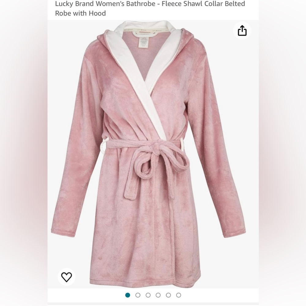 Pink Lucky Brand Fleece Robe Size Small